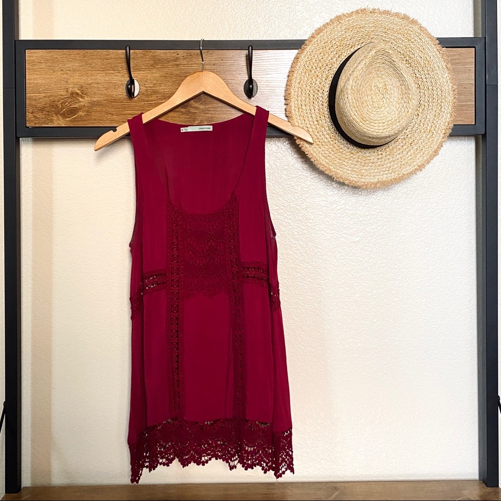 Pink Tank With Lace